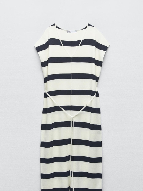 Zara Dresses & Skirts - Zara Striped Knit Midi Dress